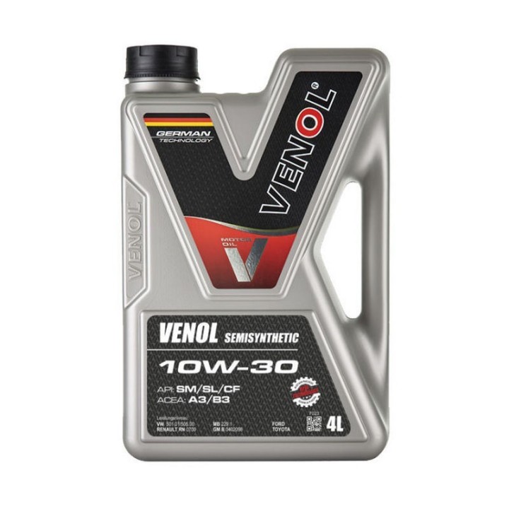 Aceite Motor Semi-Sintético 10W30 Venol Garrafa 4L