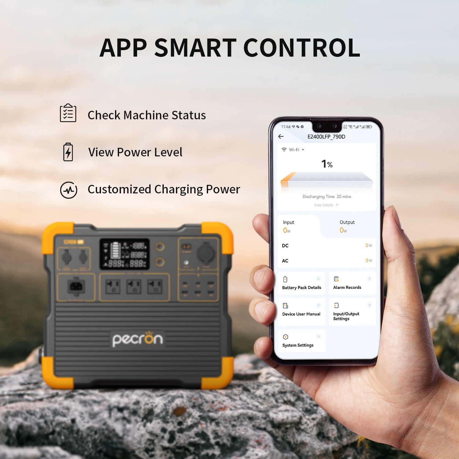 PECRON E2400LFP – Estación de energía portátil 2048Wh / 2400W