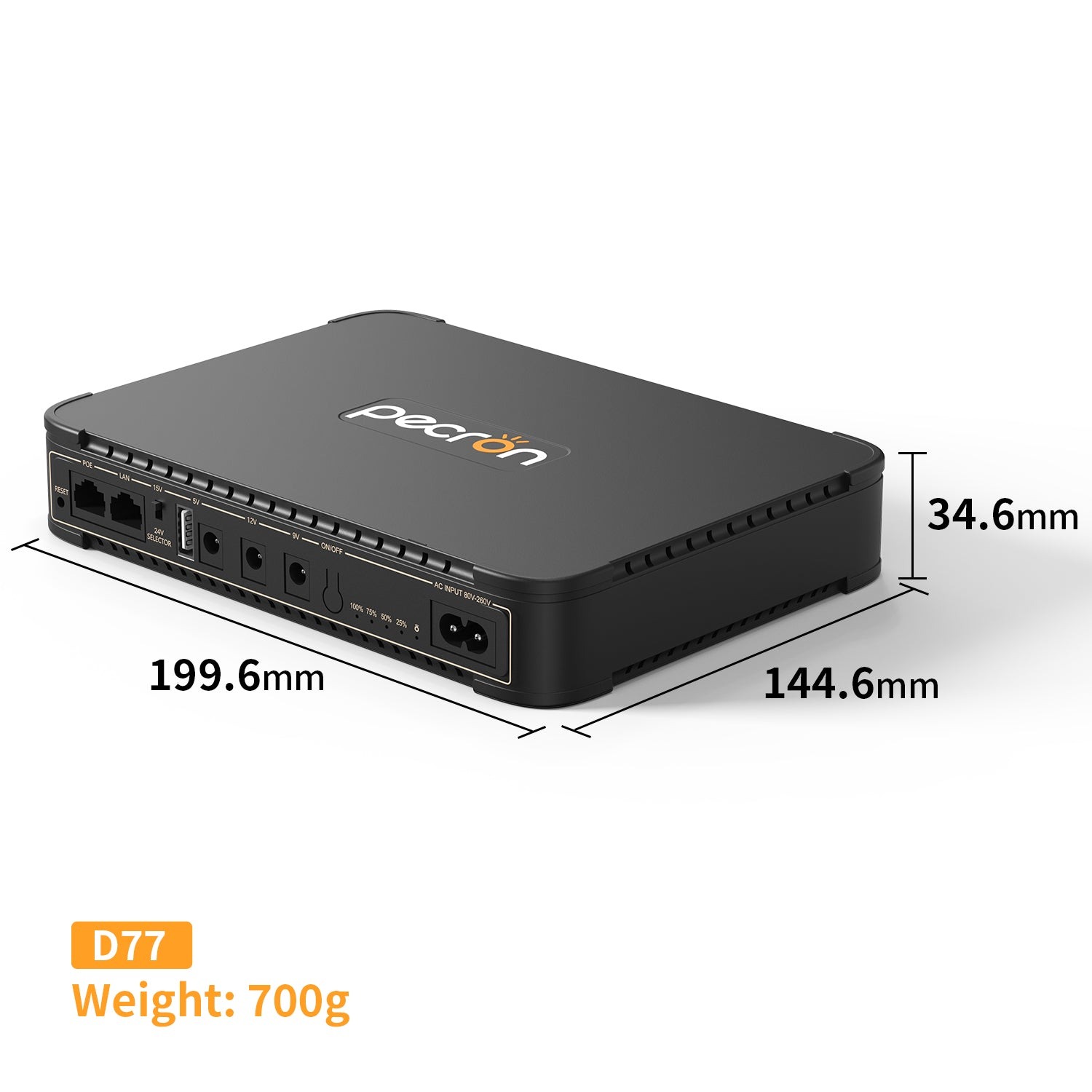 PECRON D77 – Mini UPS 36 W · 76.96 Wh (Preventa)